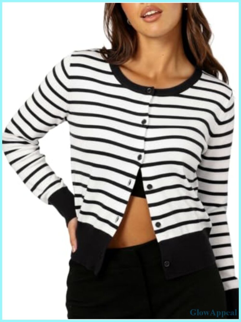 Cropped Cardigan Sweaters for Women Lightweight Knit Button Up Long Sleeve Shrug